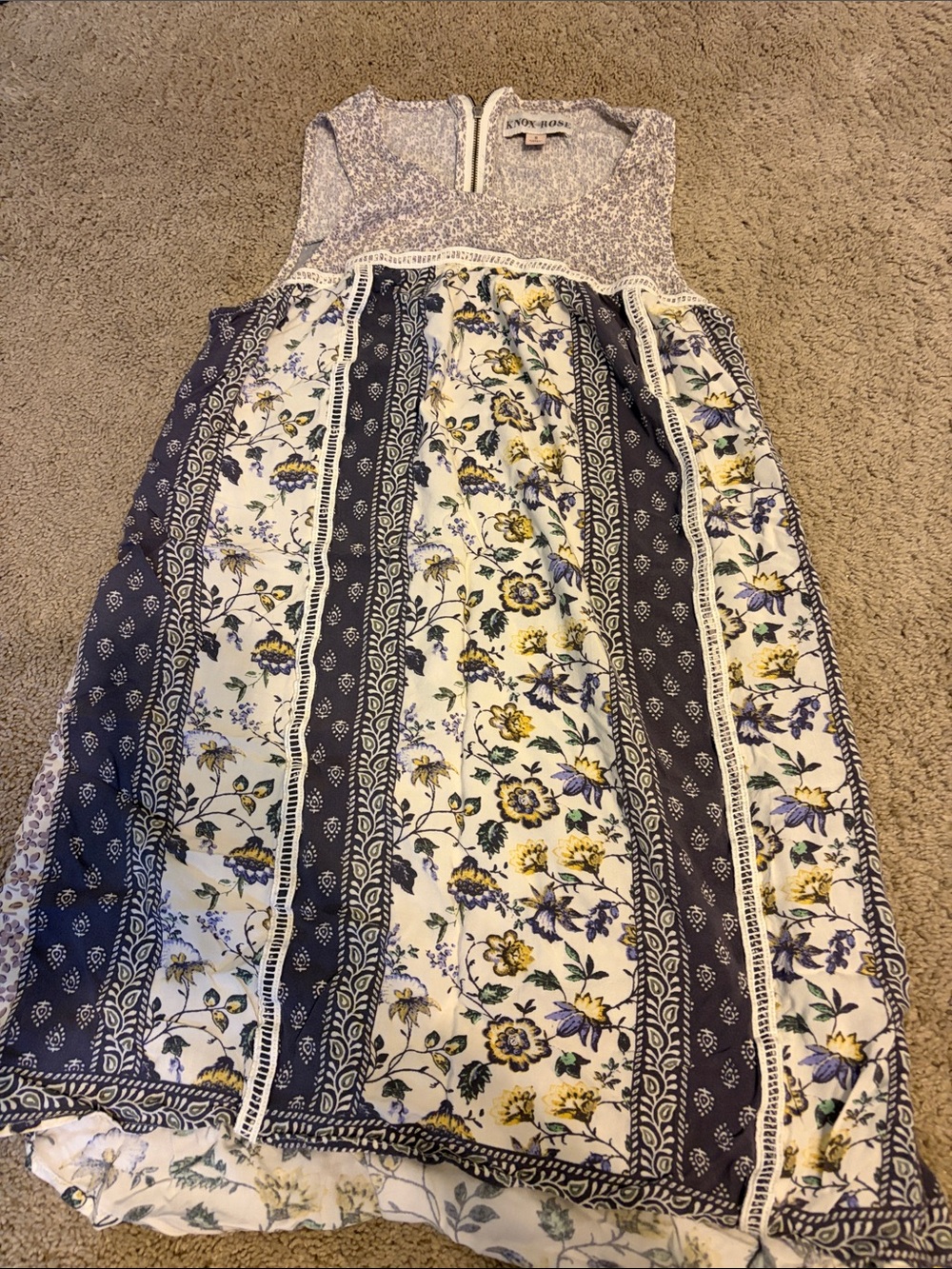 Knox Rose Blue & Yellow Floral Dress